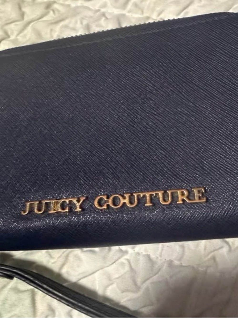 Juicy Couture Navy Clutch with Gold Logo